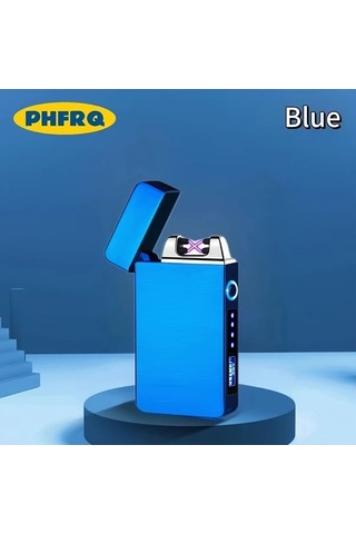 Trendooze Gaojunshop01 Usb Şarjlı Çift Ark Çakmak, Güç Göstergeli Hediye Sarı