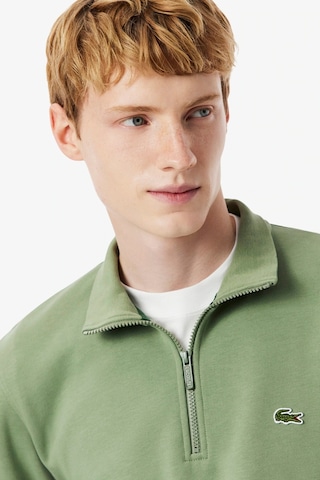 Lacoste Zip-up Fleece Sweatshirt Green Fermuarlı Dik Yaka Pamuklu Erkek Sweatshirt Yeşil