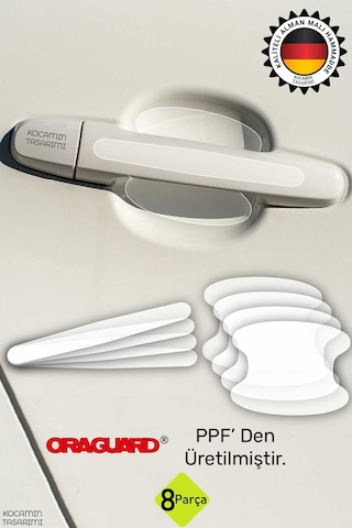 Araba Kapı Koruyucu Ppf Film 8 Parça Alman Malı Parlak Şeffaf Boya Çizik Önleyici Tırnak Koruma Sticker 8pcs