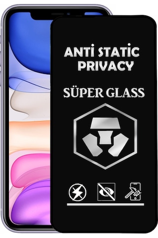 Apple Uyumlu   iPhone 11 Tam Kaplayan Anti Statik Hayalet Süper Temperli Cam Ekran Koruyucu