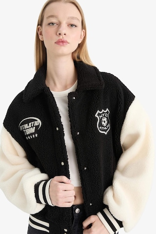 Defacto Coool Oversize Geniş Kalıp Polo Yaka Pelüş Bomber Ceket E9837ax25wnbk81 Siyah