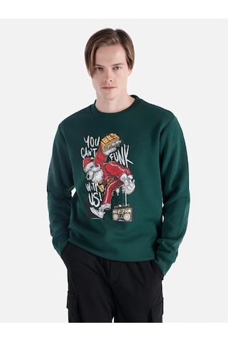 Colin's Colins Regular Fit Baskılı Yeşil Erkek Sweatshirt Cl1066430 Yeşil