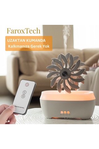 Yel Değirmeni Tasarımlı Uzaktan Kumandalı Rgb Işıklı Aroma Difüzör & Hava Nemlendirici