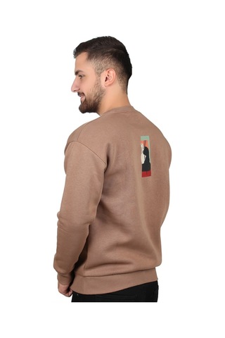 MANTA 5329 Sırt Baskılı Sweatshirt-25658 Kahverengi