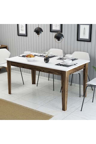 Milan Yemek Masası - Ceviz / Beyaz