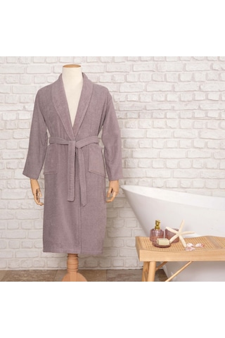 Karaca Home Daily Soft Gri %100 Pamuk Erkek Bornoz L/XL