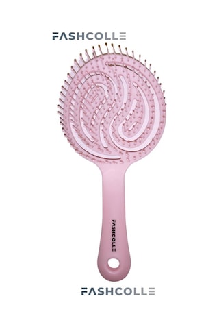 Fashcolle Pembe Üç Boyutlu Oval Saç Fırçası