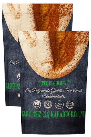 İpek Değirmen Çiğ Karabuğday Unu 2 KG Glutensiz Doğal Taş Değirmen Greçka Unu