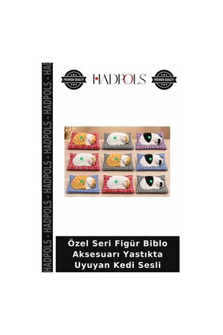 Özel Seri Figür Biblo Aksesuarı Yastıkta Uyuyan Kedi Sesli