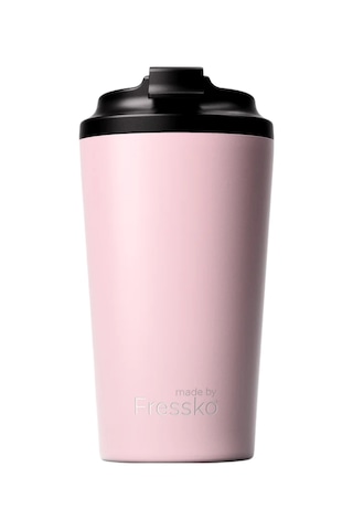 Made By Fressko Grande Boy Paslanmaz Çelik Çift Duvar Yeniden Kullanılabilir Kahve Bardağı, Termos, Yalıtımlı Termal Kupa, 475 Ml Floss - Açık Pembe