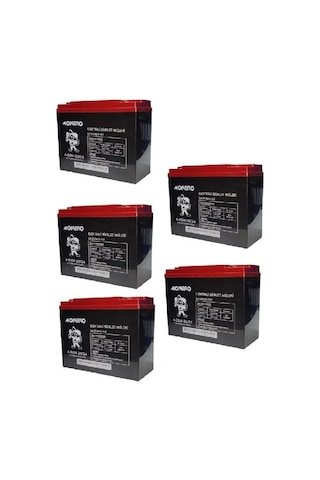 Monero 12v-20 Amper Dik E-bıke Akü 5'lü Paket 24 Amper Ebatlarında Ebatlar: 180 X 78 X 170mm