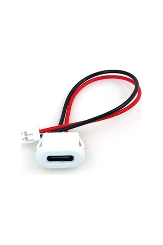 Type C Panel Montaj Dişi Soket 2 Pin 10cm Kablolu Beyaz Uzatma Konnektör Araba Kamera Oyuncak Telef