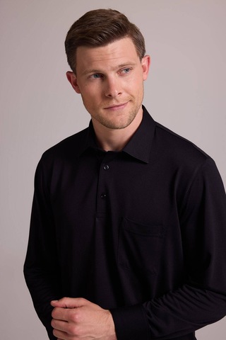Ysf Erkek Siyah Polo Yaka Sweatshirt