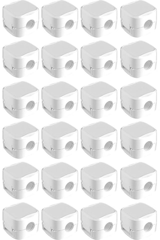 24 Adet Manyetik Kablo Düzenleyici Klipsli Kablo Yönetimi Tel Tutucu Şarj Kablosu Sarıcı Duvara Monte Kanca-a Beyaz