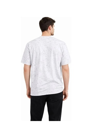 Vexor Erkek Asit Yıkama Bisiklet Yaka Kısa Kollu Oversize T-shirt Tişört - Beyaz
