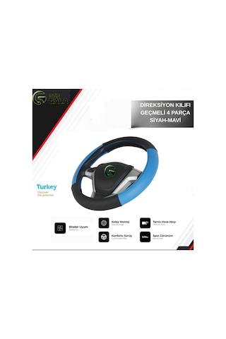 Direksiyon Kılıfı Geçmeli 4 Parça Siyah-mavi Siyah - Mavi