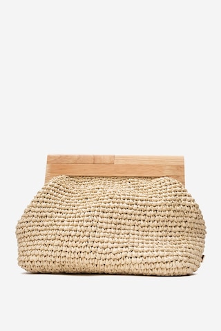 Dericlub Kadın Handmade Hasır Bohem Clutch El Çantası Zy 25009 Bej