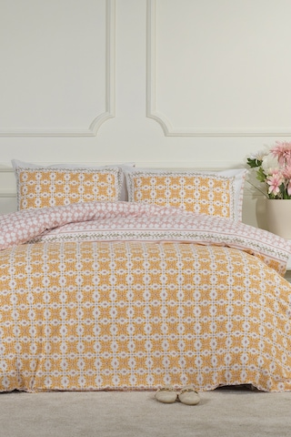 Elart Amanda Nevresim Takımı King Size %100 Pamuk Ranforce Lastikli Çarşaf 240x220 Cm Sarı Sarı
