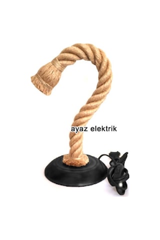 Dekoratif Hareketli Halat Masa Lambası 2 Metre Anahtarlı Kablolu(323036131) Siyah Duy