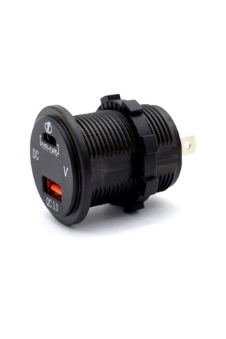 Singree 12/24v Dc Çift Usb Şarj Cihazı - Qc3.0 + Type-c Pd, Su Geçirmez, Led Göstergeli, Araba/motosiklet/boat İçin