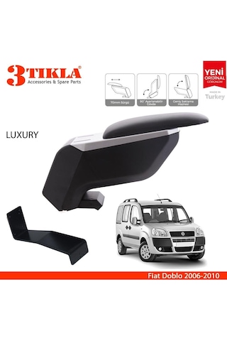 Fiat Doblo 2006-2010 Delmesiz Çelik Ayaklı Siyah Kolçak Kol Dayama