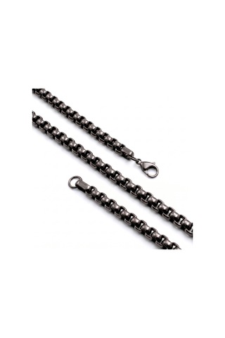 Beycen Aksesuar Oval Arnavut Erkek Çelik Kolye 5mm 55cm Siyah 3902eck027 Çok Renkli