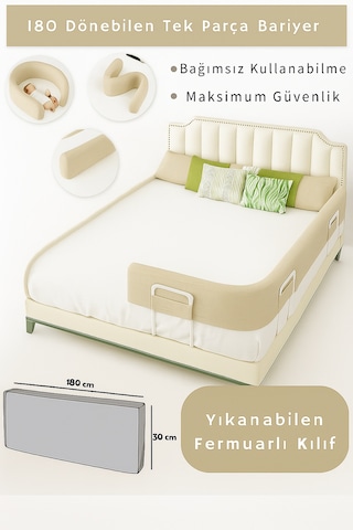 Miralay Yeni Nesil Yatak Bariyeri 180 CM Bej