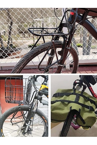 Bisiklet Ön Raf, Yükseltilmiş Alüminyum Alaşım Bisiklet Bagaj Tur Tur Taşıyıcı Raflar Kelepçe Halkası