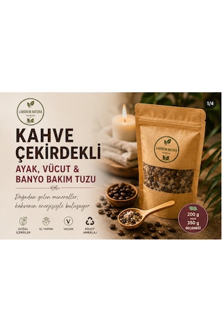 Laborem Natura Kahve Çekirdekli Çok Amaçlı Banyo, Ayak Ve Vücut Tuzu Mineralli Rahatlatıcı Bakım Tuzu 350 G
