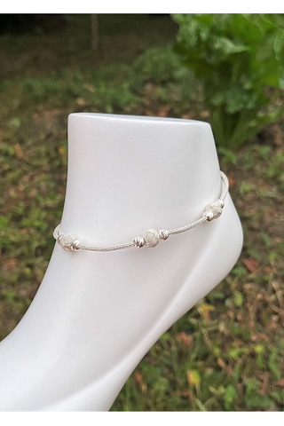 Gümüş Kazaziye Dorika Detaylı Halhal 03 Hal03gu Gümüş