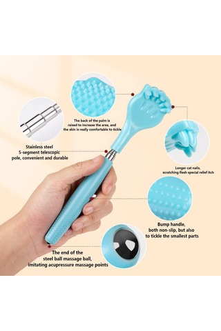 Adet Sırt Kaşıyıcı, Taşınabilir Genişletilebilir Sırt Kaşıyıcı, Kaymaz El Masaj Aleti, Teleskopik Saplı Su Isıtıcısı Masajı İçin Çok Renkli