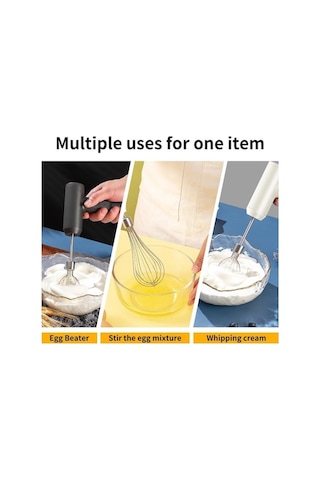 Novahub Kablosuz Elektrikli Yiyecek Mikseri Taşınabilir 3 Hız Yumurta Çırpıcı Mikser - Siyah Diğer