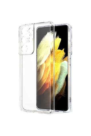 Galaxy S21 Ultra Kılıf Zore Kamera Korumalı Süper Silikon Renksiz
