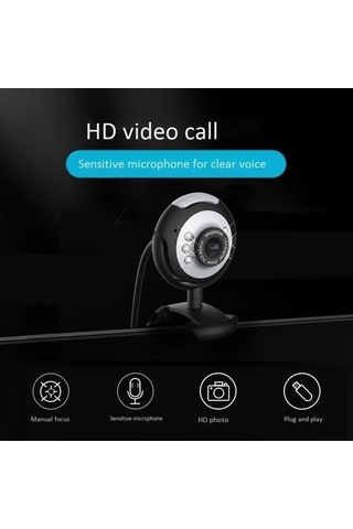 Agoodshop Bilgisayar Pc Dizüstü Masaüstü Web Kamerası Içın Usb2.0 Web Kamerası 6 Led Gece Işığı Hd We