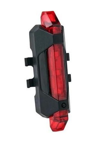 Sarissa Bisiklet Lambası Feneri Şarjlı Ön Far Arka Stop Aydınlatma Seti Gri - Siyah