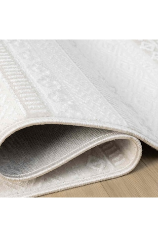 Krem Bej Etnik Şerit Desenli Modern Halı - Nd15502ks Krem - Bej