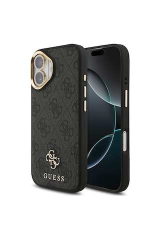 Apple Uyumlu iPhone 17 Guess Lisanslı 4g Ve Yazı Logolu Kılıf&ekran&lens Koruyucu 3in1 Aksesuar Seti Siyah Siyah