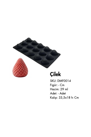 Silikon Mini Meyveli Dondurma Kalıbı Çilek Şekilli Diğer
