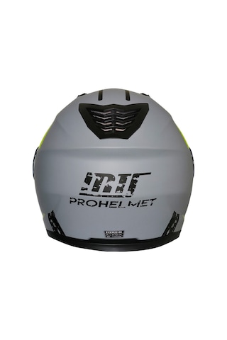 Motosiklet Çene Açılır Kask Güneş Vizörlü Ece 22.06 Sertifikalı Yeni Sezon Motor Kaskı V2 Yeşil Gri Gri -