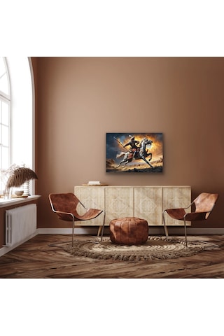 Bezos Atlı Osmanlı Askeri Kanvas Tablo 70x100cm Bezos1 Çok Renkli