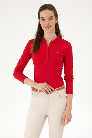 U.S. Polo Assn. Kadın Kırmızı Basic Polo Yaka Sweatshırt 50313593-VR030