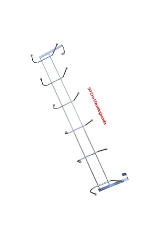 Krom Kapı Arkası Askısı 6 Lı 50 Cm Uzunluğunda Gümüş