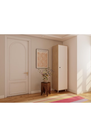 Harput Tek Kapaklı Çok Amaçlı Banyo Dolabı Kotonvizon Vizon