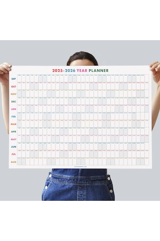 2026-2027 Akademik Yıl Takvimi Eylül Başlangıçlı Yıllık Planlayıcı Duvar Takvimi Renkli Takvim