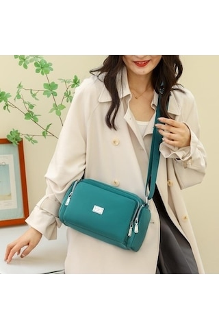 Tongxida Yeşil Naylon Tote Çanta, Kadınlar İçin Kapasiteli Crossbody, Koyu Yeşil, Moda Ve Pratik Koyu Yeşil