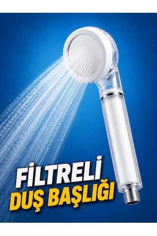 Filtreli Duş Başlığı Şeffaf Gövdeli Yüksek Basınçlı Duş Başlığı Gri