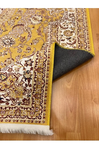 Güneş Madalyonlu 160 X 230 Cm Dijital Baskı Halı Sarı
