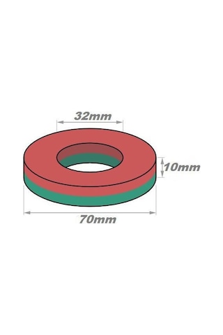 Mıknatıs Halka Ferrit 70Mm X D32Mm X 10Mm 10 Adet