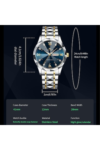 Altın Va Va Voom Lüks Erkek Kuvars Saatler Adam 30 M Su Geçirmez Aydınlık Tarih Hafta Paslanma Erkek İzle Erkek Kol Saati 58032285