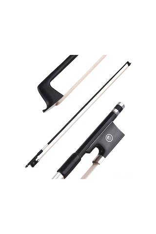 Yaozixa 4/4 Keman İçin Siyah Karbon Fiber Keman Yay, Paris Gözlü Ebony Kurbağa, Denge Ve Akıcı Çalım, Parlak Ses, Tekli Paket Pvc Sarımsak Paketi